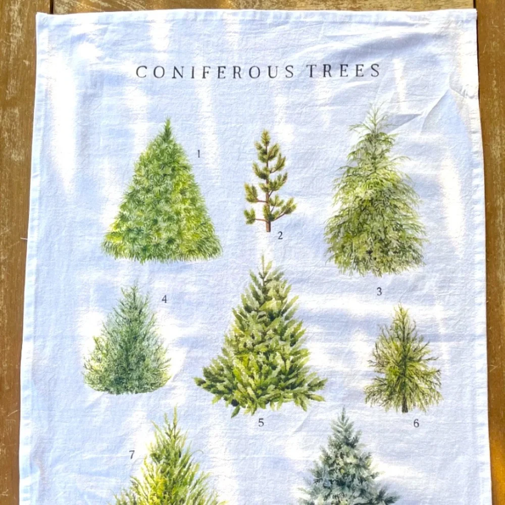 LAST ONE🔥Anthropologie coniferous Evergreen Watercolor Kitchen Tea Towel